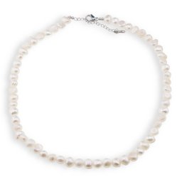 Colier Perle de cultura albe sfere 8mm