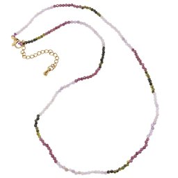 Colier Kunzit, Jad si Granat rhodolit sfere fatetate, 2mm