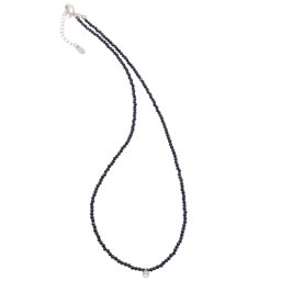 Colier Goldstone albastru sfere fatetate cu element din zirconiu, 2mm