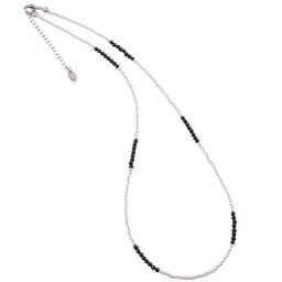 Colier perle si Turmalina sfere fatetate, 2mm
