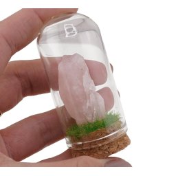Cupola cu cristal natural Cuart roz brut, 65mm