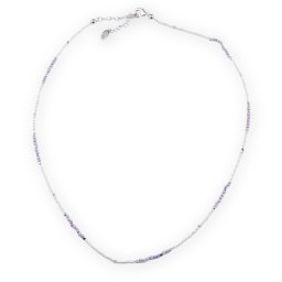 Colier Agat mov si margele miyuki albe, 2mm