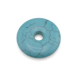 Pandantiv piatra pi donut Turcoaz, 42mm