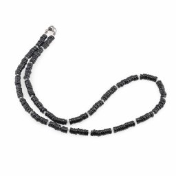 Colier Turmalina neagra rondele 4mm si Cristal de stanca sfere fatetate 2mm
