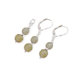 Set cercei si pandantiv Zultanit sfere fatetate 6-7mm si argint 925