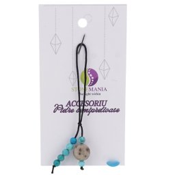 Accesoriu cu pietre semipretioase Sodalit sfera 10mm si Turcoaz 4mm