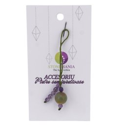 Accesoriu cu pietre semipretioase Amazonit sfera 10mm si Ametist 4mm