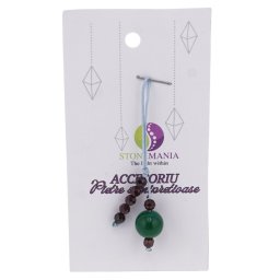 Accesoriu cu pietre semipretioase Crisocola sfera 10mm si Granat 4mm