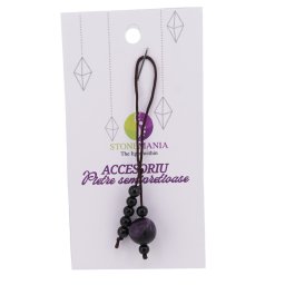 Accesoriu cu pietre semipretioase Sugilit sfera 10mm si Onix 4mm