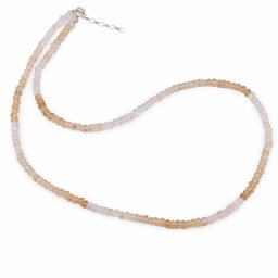 Colier Citrin degrade discuri fatetate 4mm si argint 925