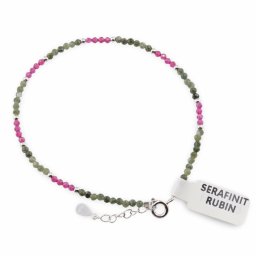 Bratara Serafinit si Granat Rhodolit sfere microfatetate 2mm cu argint 925