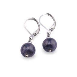 Cercei cu agatatoare Safir sfere 10mm