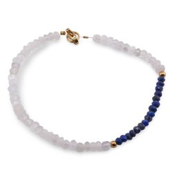 Bratara Piatra lunii si Lapis Lazuli discuri fatetate, 3-4mm