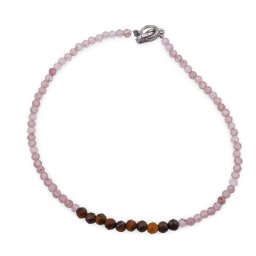 Bratara Aventurin rosu si Ochi de tigru sfere fatetate, 2-3mm