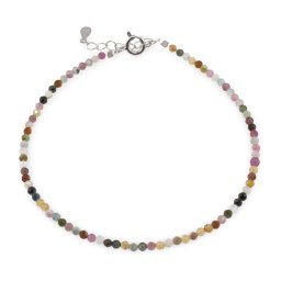 Bratara Turmalina multicolora mix sfere fatetate, 2mm