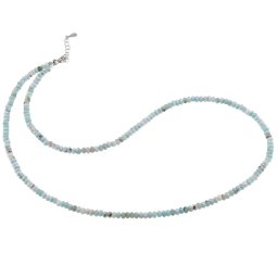 Colier Larimar discuri fatetate, 3mm