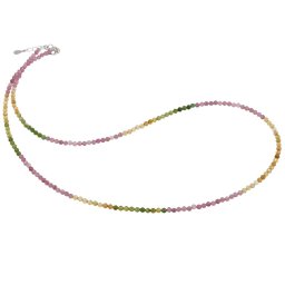 Colier Turmalina multicolora degrade sfere fatetate, 2mm