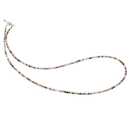 Colier Turmalina multicolora mix sfere fatetate, 2mm