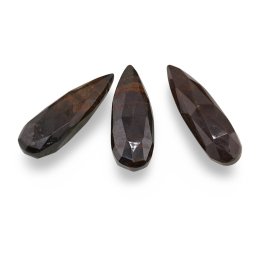 Briolete fatetate Jasp maro - Long Teardrop, 3 buc