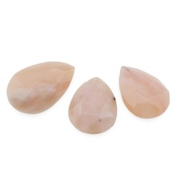 Briolete fatetate Opal roz - Long Teardrop, 3 buc