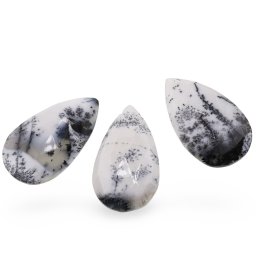 Briolete fatetate Opal dendritic - Long Teardrop, 3 buc