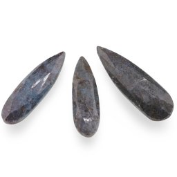 Briolete fatetate Rubin in kianit - Long Teardrop, 3 buc