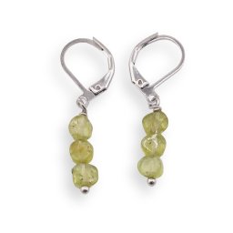 Cercei cu agatatoare Peridot banuti 5mm