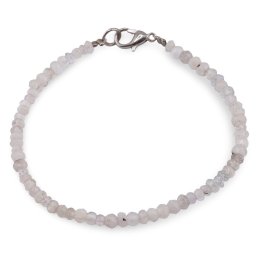 Bratara blue and white Moonstone discuri fatetate, 3-4mm