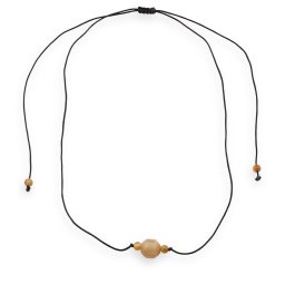 Colier reglabil hippie cu Ochi de tigru galben fatetat, 4-9mm