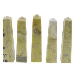 Turn / Obelisc cu patru fatete din Jad olive, 70-90g