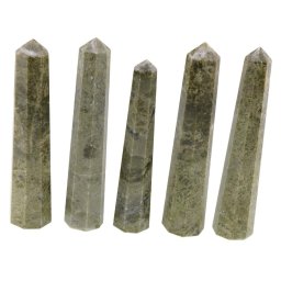 Turn / Obelisc cu opt fatete din Jasp verde, 60-90g