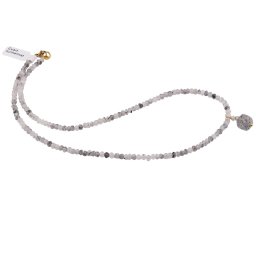 Colier Cuart turmalinat discuri fatetate 4mm si pandantiv cub fatetat 8mm