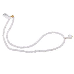 Colier Piatra Lunii alba discuri fatetate 4mm si pandantiv cub fatetat 8mm