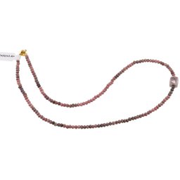 Colier Rodonit A+ discuri fatetate 3mm si cub fatetat 8-9mm