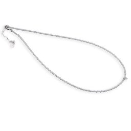 Colier Cristal de stanca sfere microfatetate si accesoriu argintiu