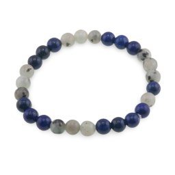 Bratara Jasp kiwi si Lapis Lazuli sfere, 6mm