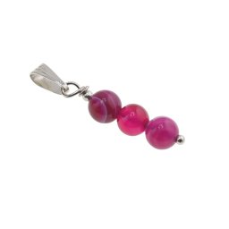 Pandantiv Agat roz sfere, 6mm