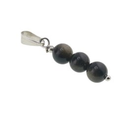 Pandantiv Obsidian auriu sfere, 6mm