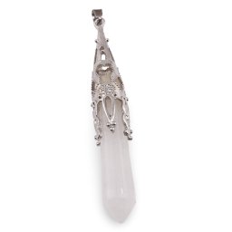 Pandantiv Cristal de stanca si montura din metal, 8cm