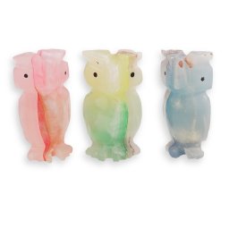 Figurina slefuita din Onix de Pakistan colorat, bufnita - 6,5cm