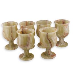 Set 6 pahare din Onix de Pakistan - 12x6,5cm