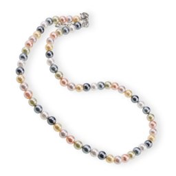 Colier Perle de Mallorca multicolore, sfere 6mm