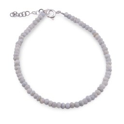 Bratara Opal albastru discuri fatetate cu Argint 925, 3-4mm
