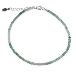 Bratara Onix verde degrade sfere fatetate cu Argint 925, 2mm