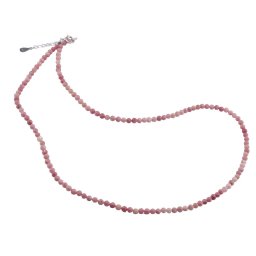 Colier Rodonit roz sfere fatetate cu Argint 925, 3mm
