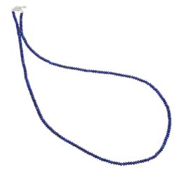 Colier Lapis lazuli discuri fatetate cu Argint 925, 3mm