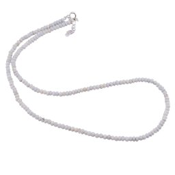 Colier Opal albastru discuri fatetate cu Argint 925, 3-4mm