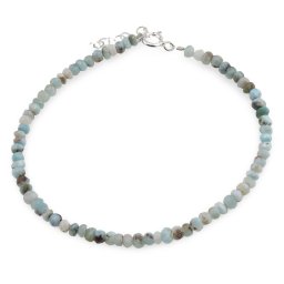 Bratara Larimar discuri fatetate cu Argint 925, 3-4mm