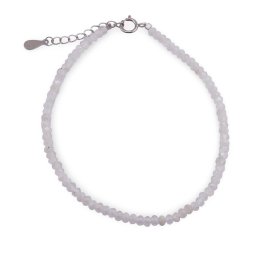 Bratara Piatra Lunii alba discuri fatetate cu Argint 925, 3mm