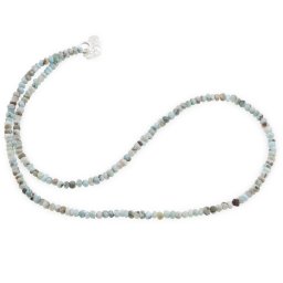 Colier Larimar discuri fatetate cu Argint 925, 3-4mm